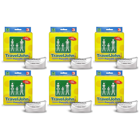 18pk Travel John! Disposable Urinal Bulk Pack - Resealable & Leakproof Hygienic Portable Toilet