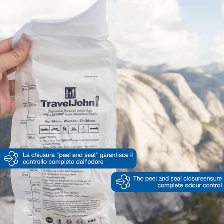 3pk Travel John! Disposable Urinal - Resealable & Leakproof Hygienic Portable Toilet