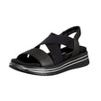 Remonte Womens Summer Sandals - Black (Removable Insole Comfort Shoes)