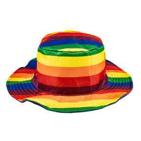 Rainbow/Blue Reversible Towelling Bucket Hat - 100% Cotton Cap for Pride/Mardi Gras/LGBT Party