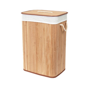 Compactor Rectangular Natural Bamboo Laundry Hamper with Removable Liner 60cm x 45cm