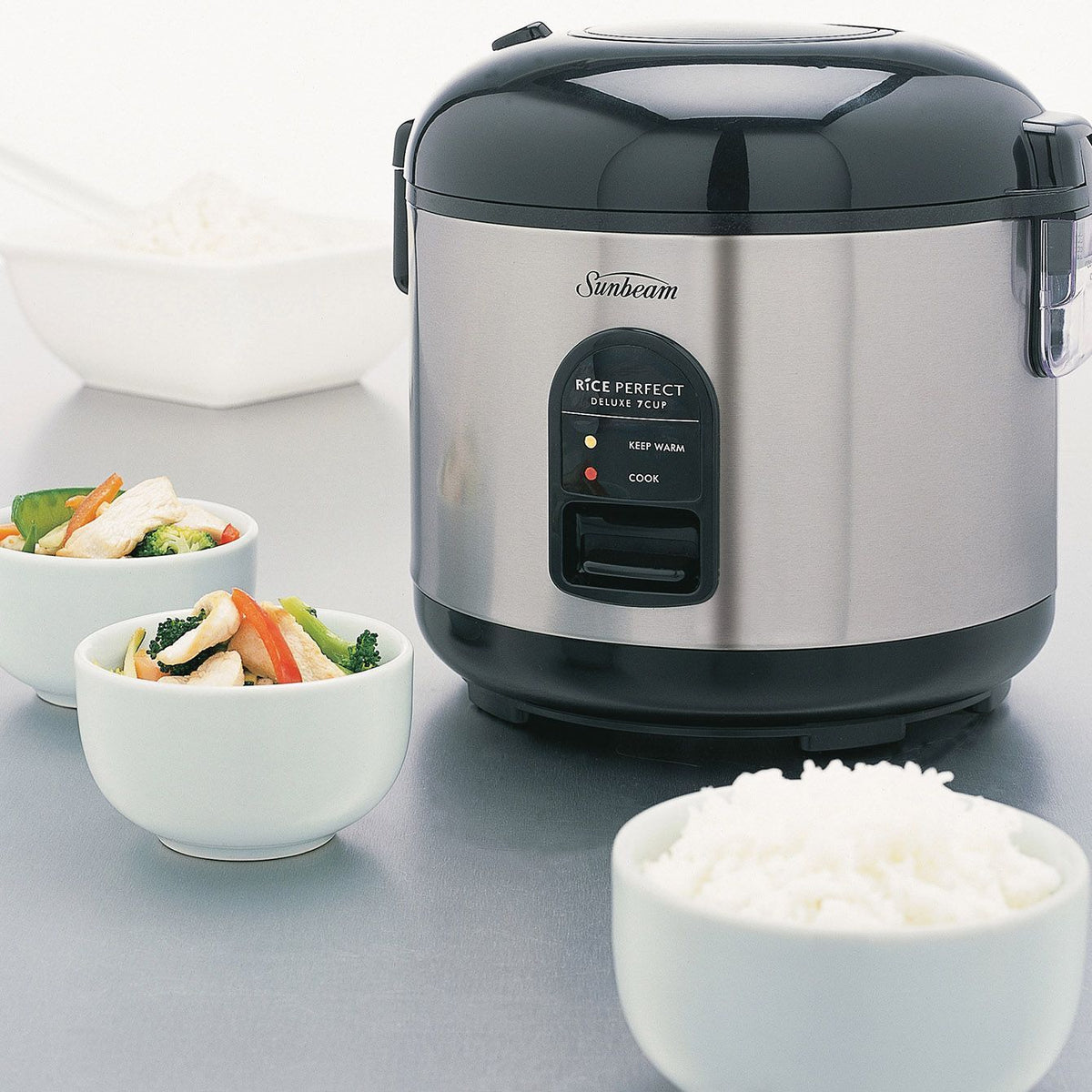 Subham Rice Cooker Sunbeam Perfect 7 Cup Deluxe Electric Non Stick Rice Cooker & Steamer ...