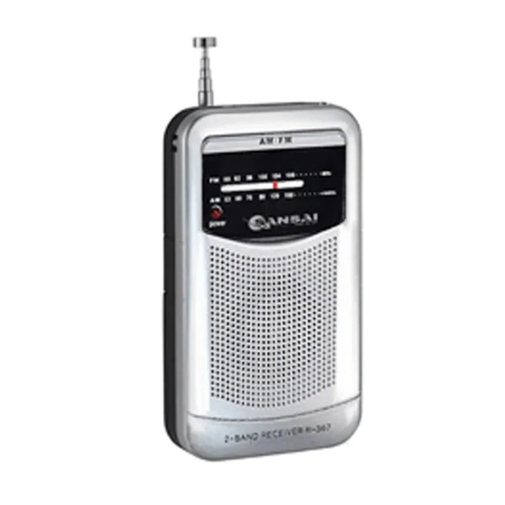 Sansai Portable Pocket AM/FM Radio with Telescopic Antenna & 3.5mm Jack