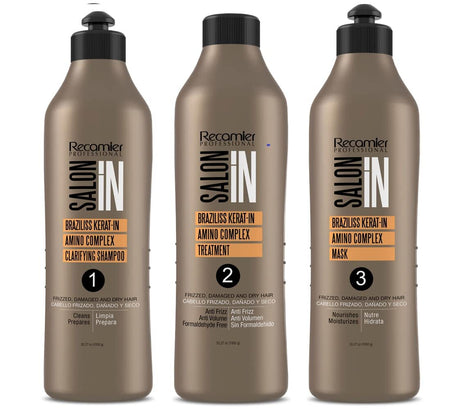 Recamier 3-Step SalonIn Braziliss Keratin Treatment System (Brazilian Blowout)