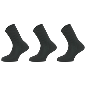 3x Reflexa Mens Diabetic Flat Toe Seam Socks Pack - Black (Comfort Circulation)