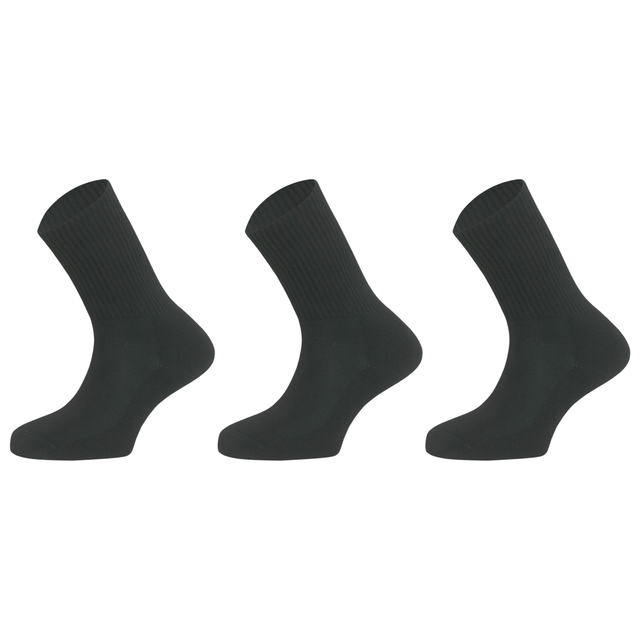 3x Reflexa Mens Diabetic Flat Toe Seam Socks Pack - Black (Comfort Circulation)