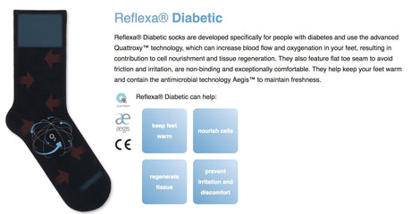 REFLEXA Diabetic Socks Flat Toe Seam Comfort Medical Circulation Health Sock - Natural