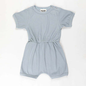Ponchik Babies & Kids Ribbed Cotton Romper - Capri Blue