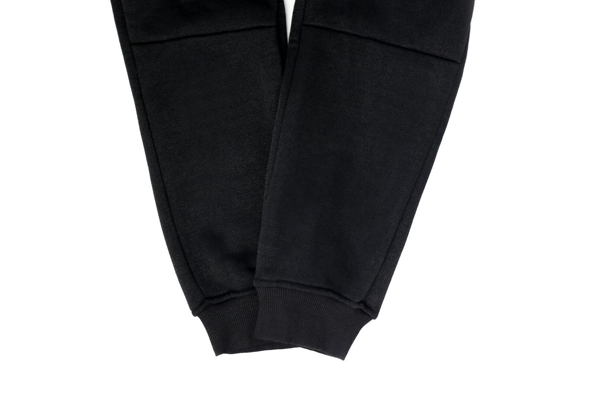 Riflessi Mens Skinny Track Pants Joggers - Slim Cuffed Fleece Gym/Casual Sweat Pants - Black