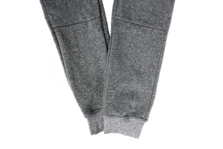 Riflessi Mens Heather Grey Fleece Skinny Track Pants - Slim Cuffed Joggers/Gym Sweatpants