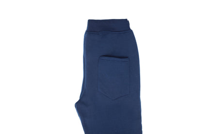 Riflessi Mens Navy Blue Fleece Skinny Track Pants - Slim Cuffed Joggers/Gym Sweatpants