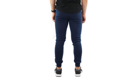 Riflessi Mens Navy Blue Fleece Skinny Track Pants - Slim Cuffed Joggers/Gym Sweatpants