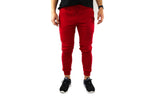 Riflessi Mens Skinny Track Pants Joggers - Slim Cuffed Fleece Gym/Casual Sweat Pants - Red
