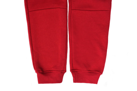 Riflessi Mens Red Fleece Skinny Track Pants - Slim Cuffed Joggers/Gym Sweatpants