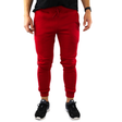 Mens Skinny Track Pants Joggers Trousers Gym Casual Sweat Cuffed Slim Trackies Fleece - Red - 3XL
