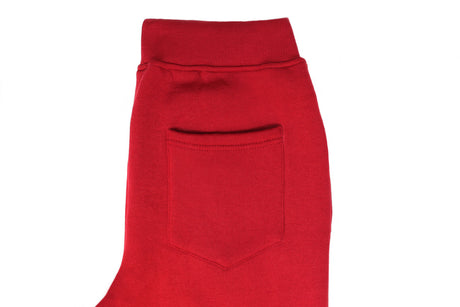 Riflessi Mens Red Fleece Skinny Track Pants - Slim Cuffed Joggers/Gym Sweatpants