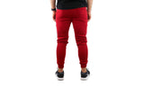 Riflessi Mens Skinny Track Pants Joggers - Slim Cuffed Fleece Gym/Casual Sweat Pants - Red