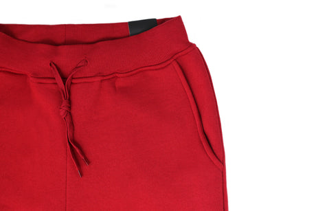 Riflessi Mens Red Fleece Skinny Track Pants - Slim Cuffed Joggers/Gym Sweatpants