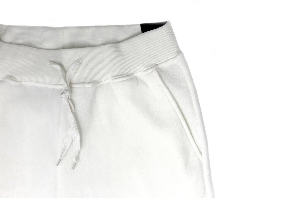 Riflessi Mens Skinny Track Pants Joggers - Slim Cuffed Fleece Gym/Casual Sweat Pants - White