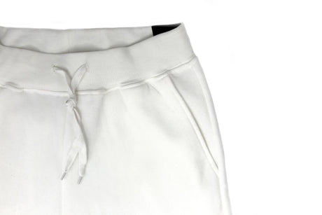 Riflessi Mens White Fleece Skinny Track Pants - Slim Cuffed Joggers/Gym Sweatpants