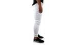 Riflessi Mens Skinny Track Pants Joggers - Slim Cuffed Fleece Gym/Casual Sweat Pants - White