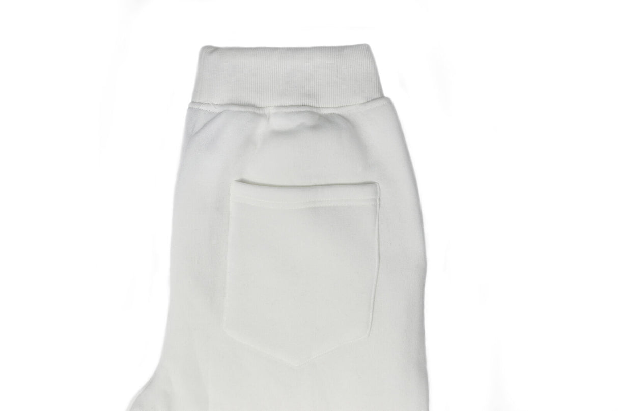Riflessi Mens Skinny Track Pants Joggers - Slim Cuffed Fleece Gym/Casual Sweat Pants - White