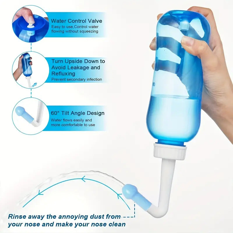 Nate Pot Rinse 500ml Neti Pot Sinus Rinse Bottle - Nasal Irrigation Kit – Boutique ...