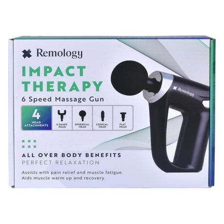 Remology Impact Therapy Massage Gun 6 Adaptive Speed Massage Gun with 4 Heads