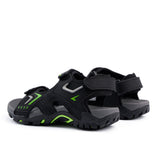 Sfida Rock Boys Adjustable Outdoor Sandals - Black/Lime (Kids Sports Sandals)