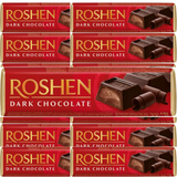 10x 47g ROSHEN Dark Chocolate "Baton" w/ Fondant Filling Batonchik - Product of Ukraine