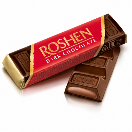 10x 47g ROSHEN Dark Chocolate "Baton" w/ Fondant Filling Batonchik - Product of Ukraine