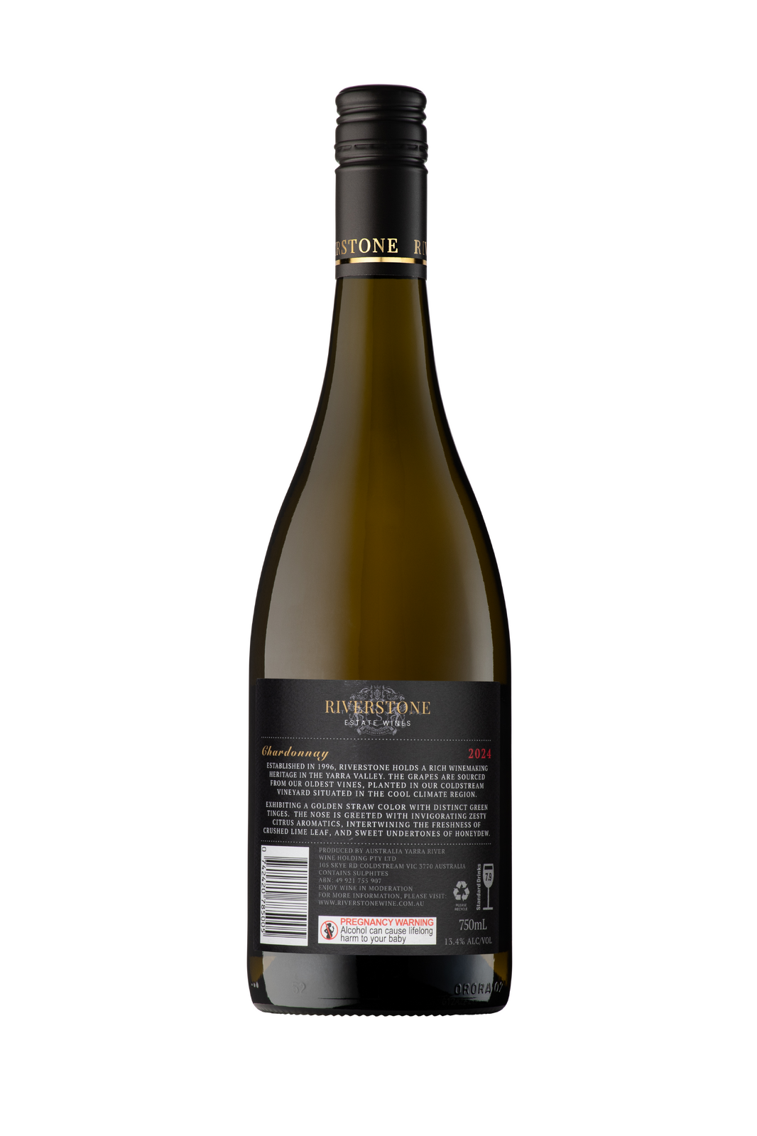 6-Pack 2024 Riverstone Estate Chardonnay White Wine - 750ml Bottle