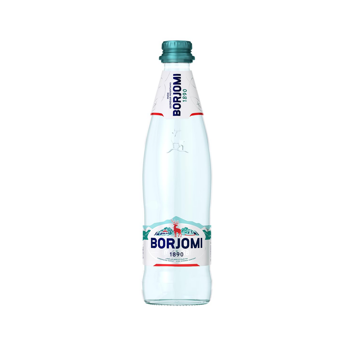 12x Borjomi Naturally Carbonated Sparkling Mineral Water Glass Bottle - 500ml (Product of Georgia)