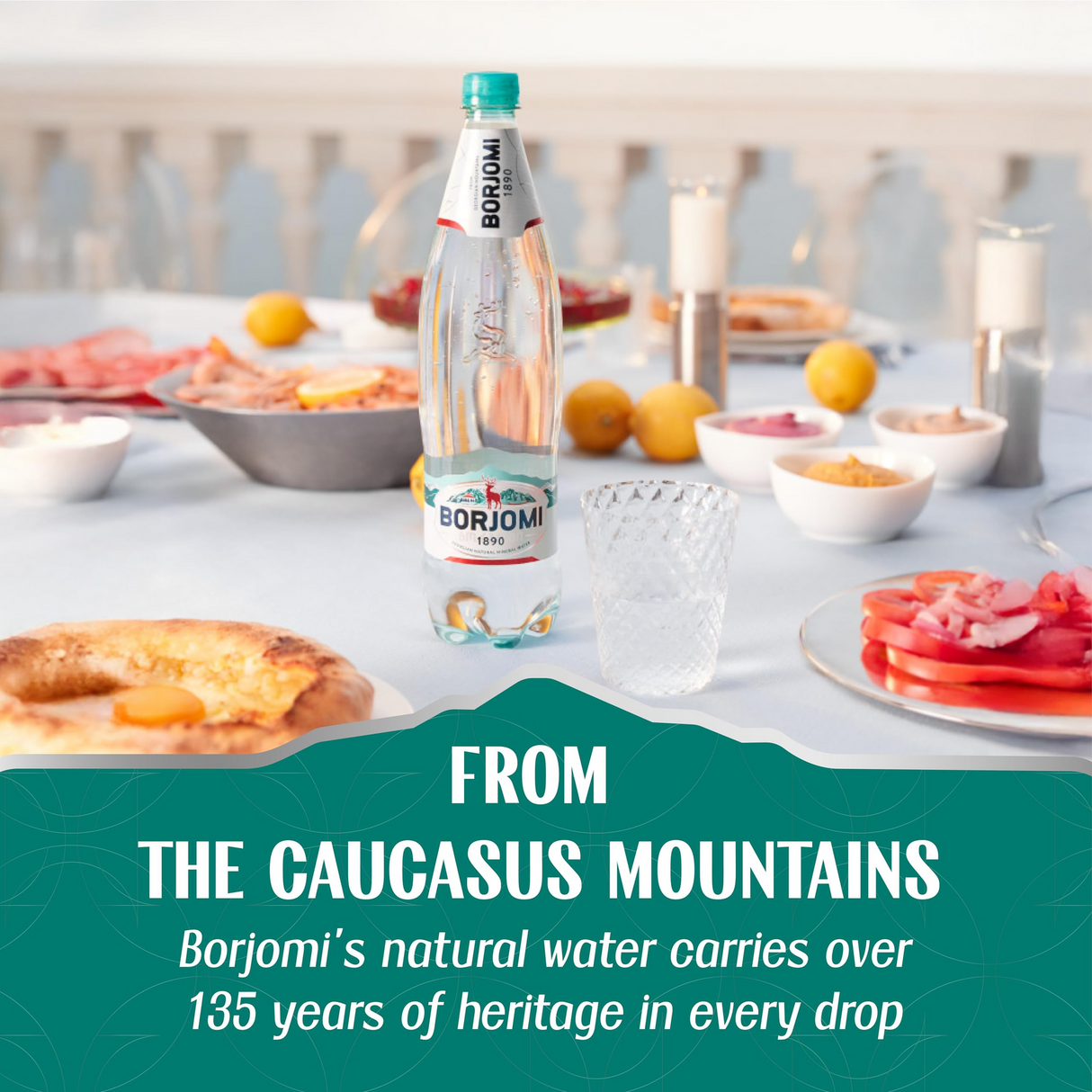 12x Borjomi Naturally Carbonated Sparkling Mineral Water Glass Bottle - 500ml (Product of Georgia)