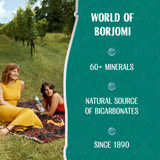 12x Borjomi Naturally Carbonated Sparkling Mineral Water Glass Bottle - 500ml (Product of Georgia)