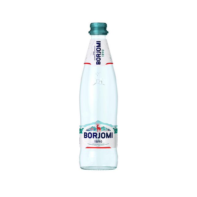 Borjomi Naturally Carbonated Sparkling Mineral Water Glass Bottle - 500ml (Product of Georgia)