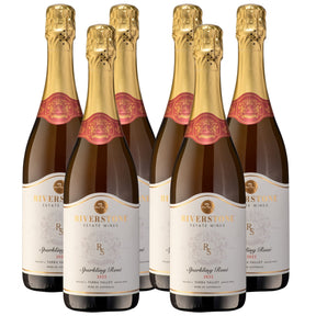 6-Pack 2022 Riverstone Estate Sparkling Rosé Wine - 750ml Bottle
