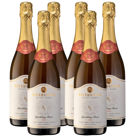 6-Pack 2022 Riverstone Estate Sparkling Rosé Wine - 750ml Bottle