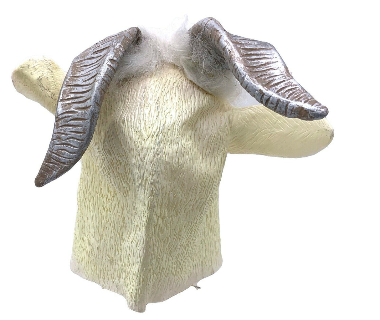 White Goat Full Head Latex Mask - Animal Costume Accessory (Halloween/Fancy Dress Party)