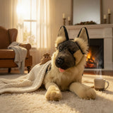Bocchetta Ranger 64cm German Shepherd with Satin Pocket Plush Toy (Realistic Stuffed Animal Dog Gift)