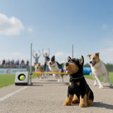 Bocchetta Rex 28cm Sitting Kelpie Plush Toy - Black/Tan (Australian Stuffed Animal Dog Gift)