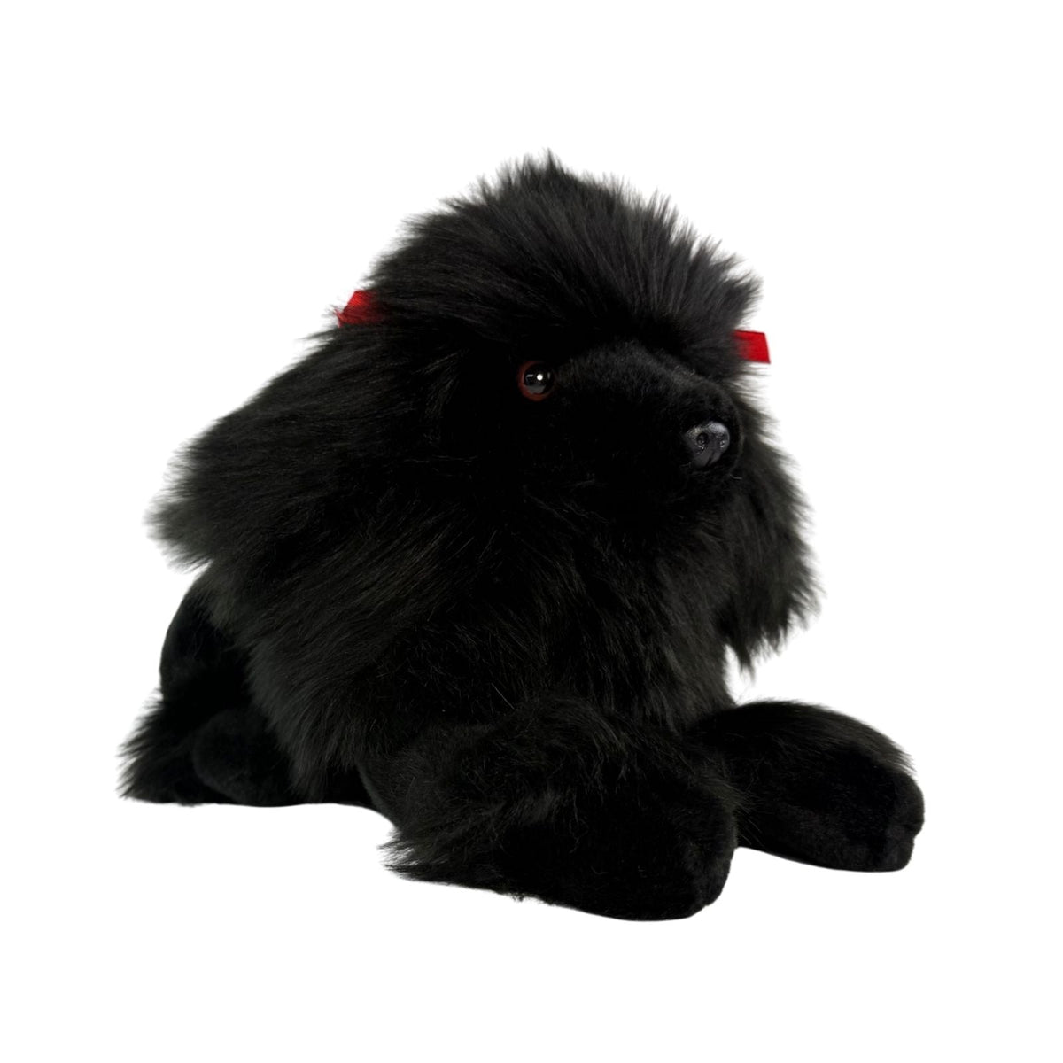 Bocchetta Romeo 30cm Crouching Poodle Plush Toy - Black (Realistic Stuffed Animal Dog Gift)