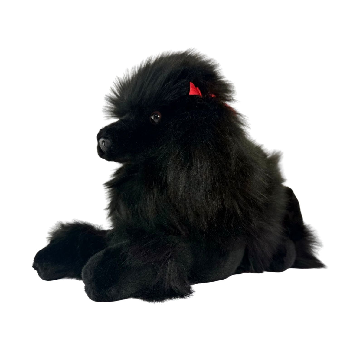 Bocchetta Romeo 30cm Crouching Poodle Plush Toy - Black (Realistic Stuffed Animal Dog Gift)