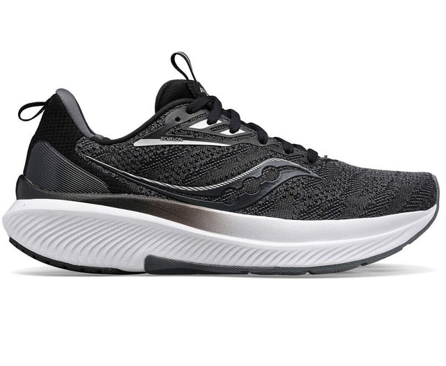 Saucony Womens Echelon 9 X-Wide Extra Wide Shoes Runners Sneakers in Black/White - US 10