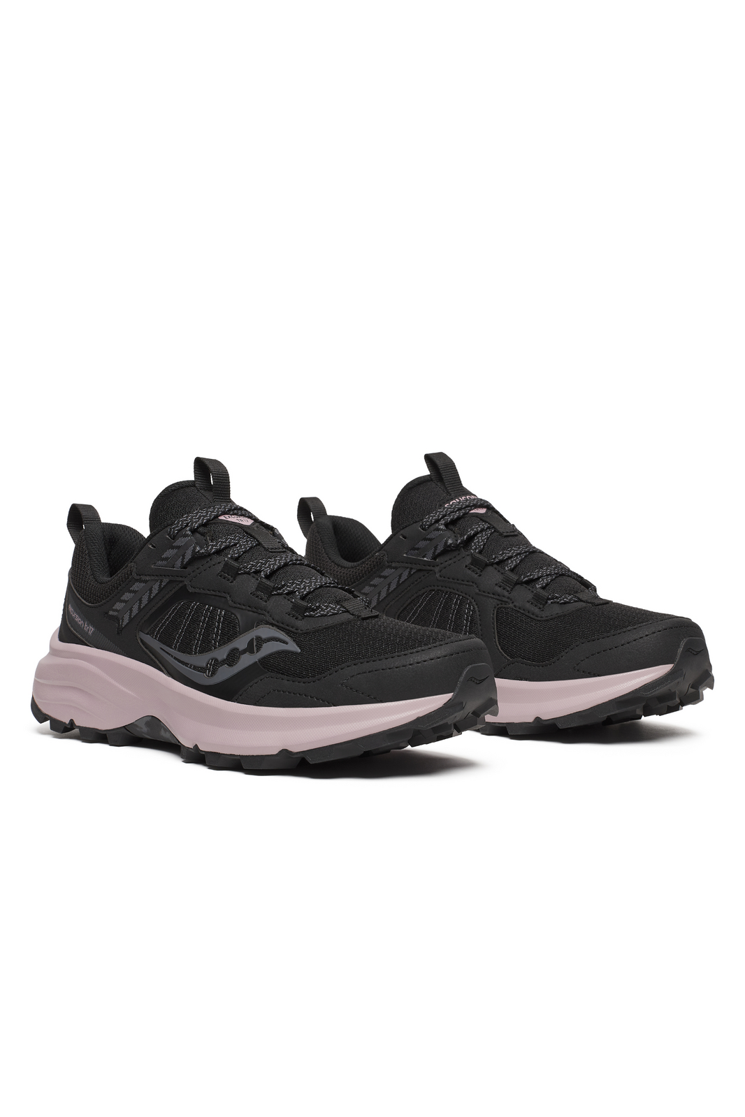 Saucony Womens Excursion TR17 Wide Sneakers Runners Shoes in Black/Woodrose