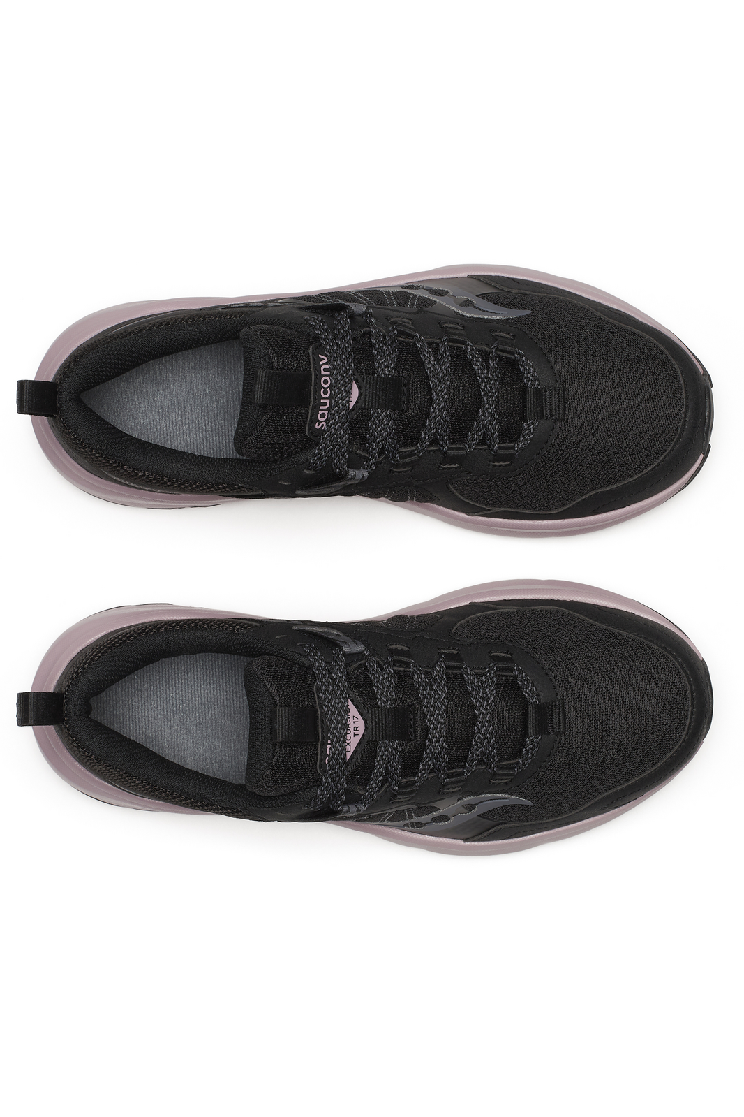 Saucony Womens Excursion TR17 Wide Sneakers Runners Shoes in Black/Woodrose