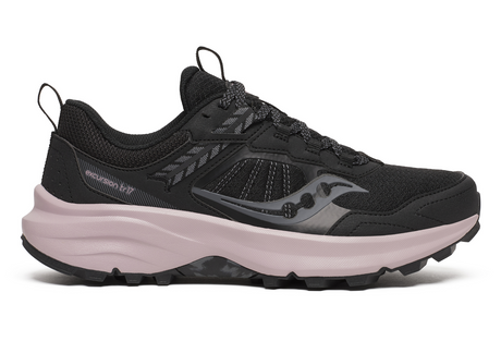 Saucony Womens Excursion TR17 Wide Sneakers Runners Shoes in Black/Woodrose - US 10.5