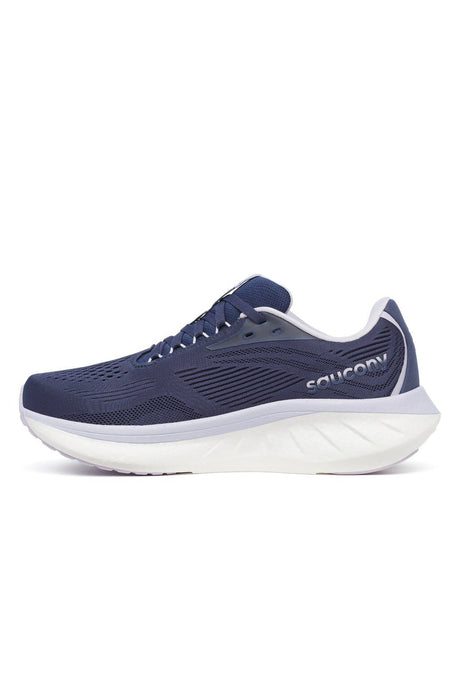 Saucony Womens Ride 18 Shoes Runners Athletic Sneakers Running in Navy/Aster	