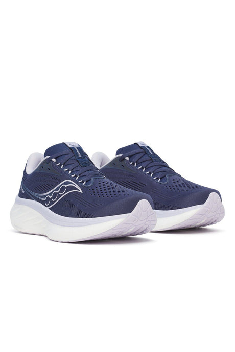 Saucony Womens Ride 18 Shoes Runners Athletic Sneakers Running in Navy/Aster	