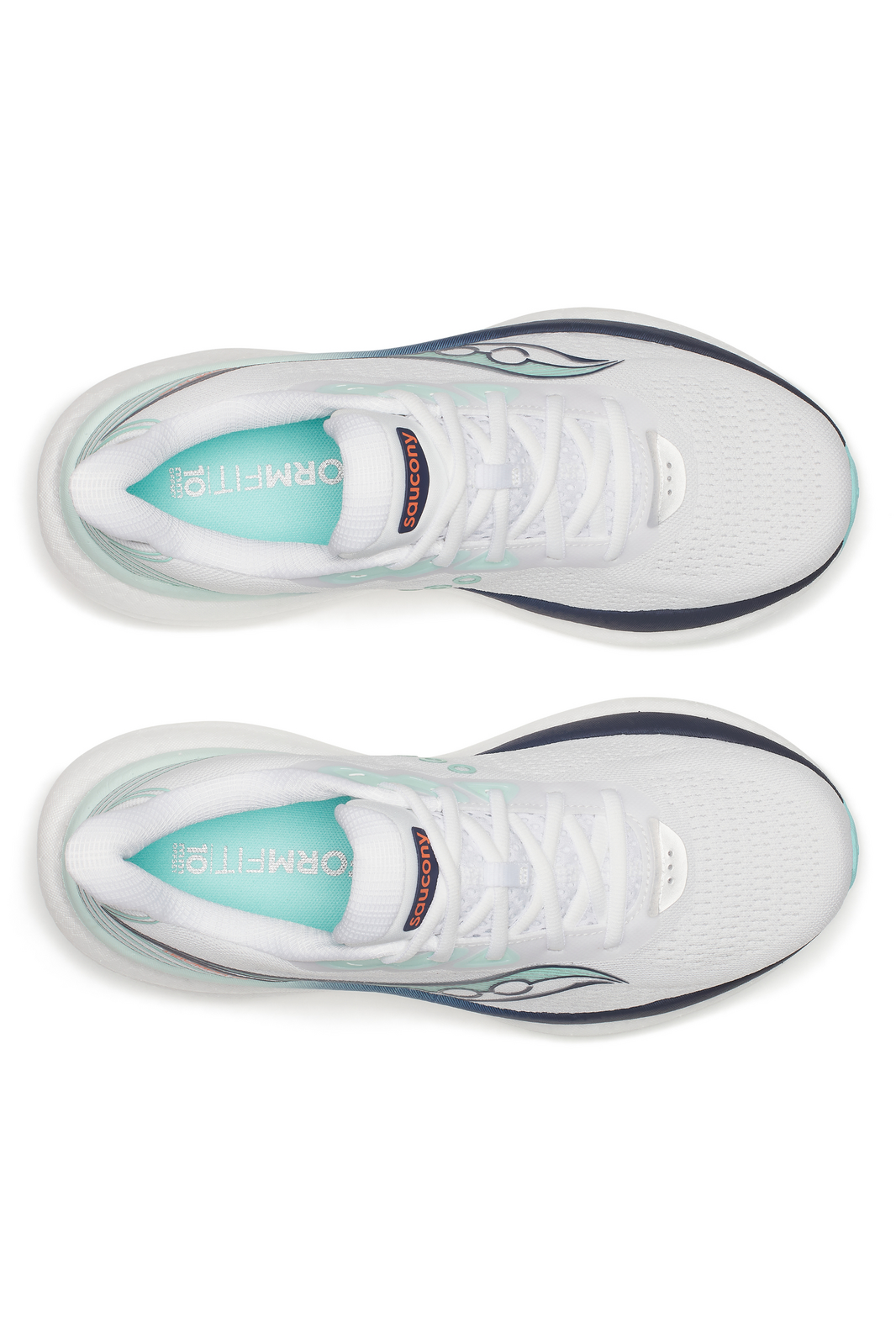 Saucony Womens Triumph 23 Sneakers Runners Running Shoes in White/Navy